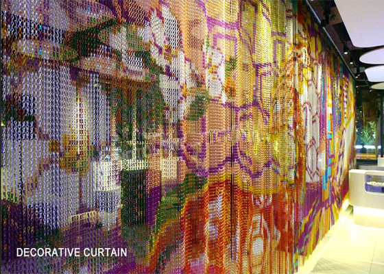 Aluminum Kitchen Decoration Chain Link Curtain With Pattern
