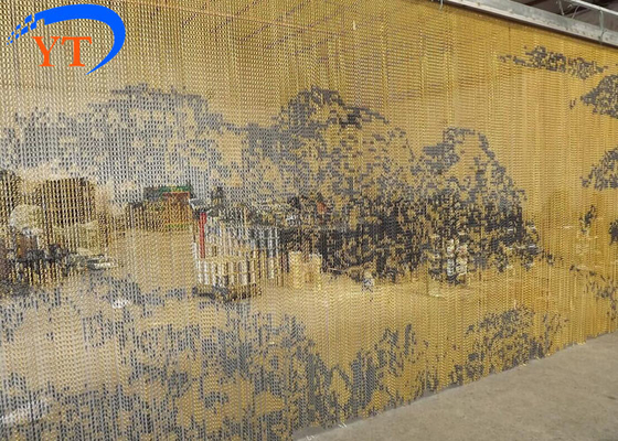 Aluminum Kitchen Decoration Chain Link Curtain With Pattern