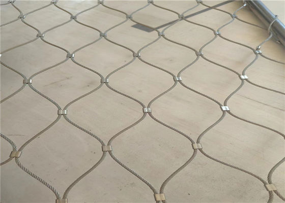Stainless Steel Zoo Mesh with 1.2mm to 4.0mm Wire Rope and 7x7/7x19/1x19 Rope Constructions in X-tend Ferruled Type