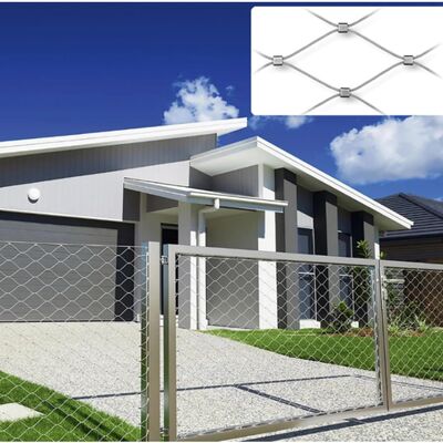 X-Type Infill Stainless Steel Rope Mesh Balustrade Protective Net For Handrail Railing