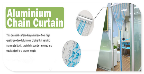 Hanging Metal Chain Fly Screens Aluminium Window Door Curtain 1.6 Mm Atau 2.0 Mm Wire