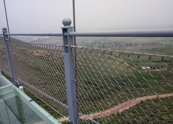 Diameter 2.5mm Steel Rope Mesh Untuk Langkan Atau Pagar Pagar