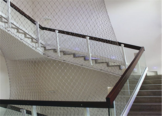 Sus 304 Fleksibilitas Balustrade Mesh Lubang 60 * 60 Mm