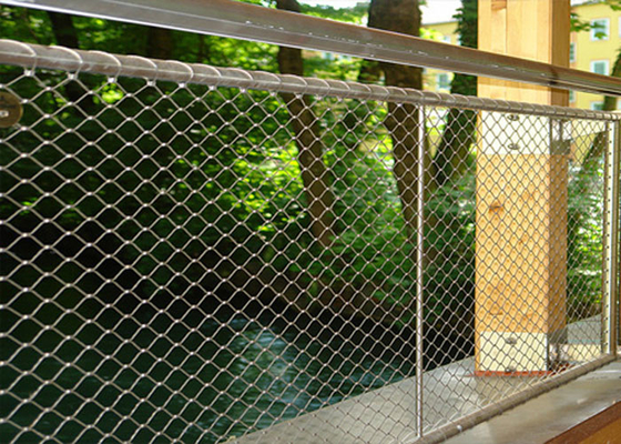 1.5mm Balustrade Atau Railing Wire Mesh Arsitektur Tidak Berkarat