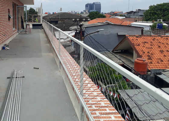 Wire Mesh Arsitektur Dinding Batas Dengan Ferrule Rope 2.5 Mm Wire