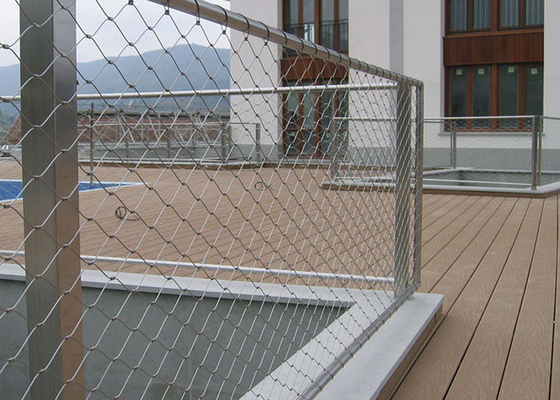 Patio Protection Net 1.2mm Stainless Steel Wire Rope Mesh Sus 304 Anti korosi