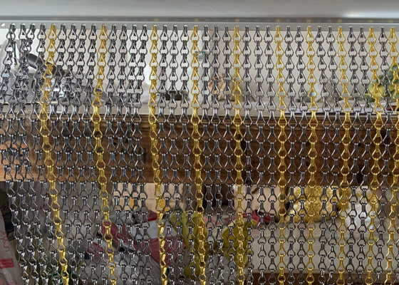 Aluminium 1.5 Mm Wire Chain Link Screen Tirai Arsitek Ruang Pameran Dekoratif