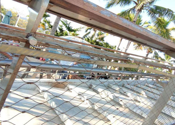 SS304 Fleksibel Stainless Steel Wire Cable Netting 2.0 Mm Wire 50x50 Mm Lubang