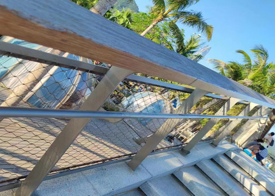 SS304 Stainless Steel Stair Netting Fleksibel 2.0 Mm Kawat Lubang 50x50 Mm