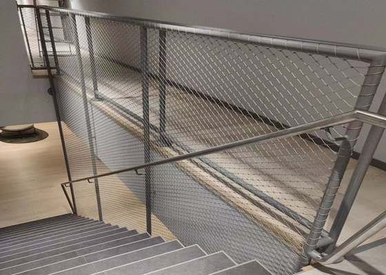 Fleksibel Stainless Steel Stair Rope Mesh Untuk Balustrade SS304 2.0 MM Wire