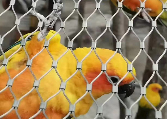 Fleksibel Stainless Steel Aviary Mesh Untuk Bird Netting 2.0 Mm Wire 50x50 Mm Lubang