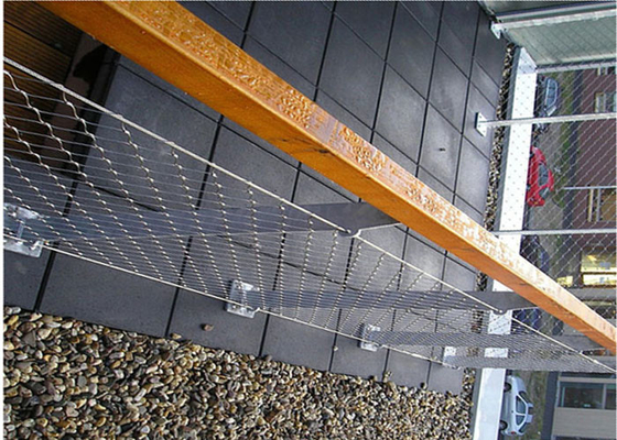 Disesuaikan 7x7 Balustrade Cable Mesh, Stainless Steel Ferrule Rope Mesh