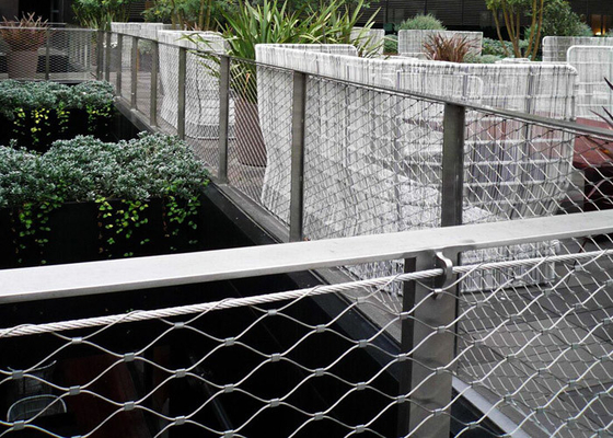 Jaring Pengaman Stainless Steel yang Disesuaikan dengan Ferrule Cable Mesh Ss304 2.0 Mm Wire