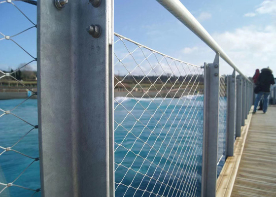 Pagar Pembatas Tanggul Stainless Steel dengan Kawat Ferrule Rope Mesh 2.0 mm