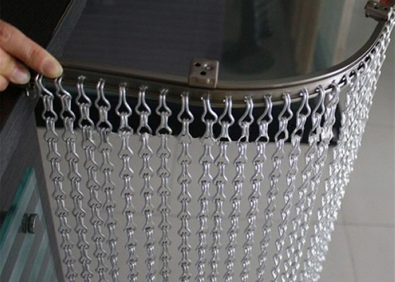 Dinding Tirai Logam Rantai Aluminium Disesuaikan Untuk Pusat Perbelanjaan 90x210cm