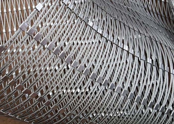 2.0Mm Wire SS X Cenderung Cable Mesh Dengan Ferrule Tidak Berkarat Untuk Pelindung