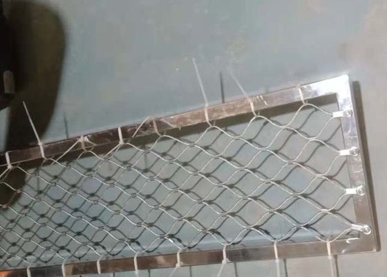 0,5-30meter Balustrade Cable Mesh Dengan Bingkai Pencegahan Jatuh Tidak Berkarat
