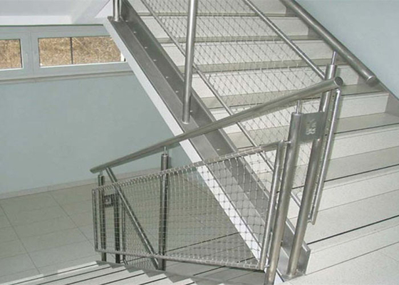 Sus316 2.5Mm Stainless Steel Rope Wire Mesh Untuk Fleksibilitas Tangga