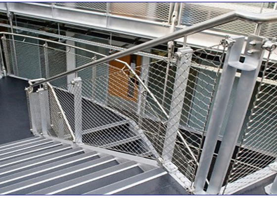 Disesuaikan 2.0mm SUS304 Stainless Steel Rope Mesh Untuk Tangga Anti Asam