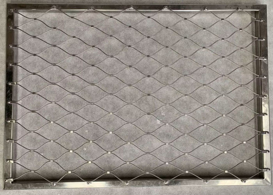0,5-30meter Pencegahan Jatuh Balustrade Cable Mesh Dengan Frame 2.0mm Wire