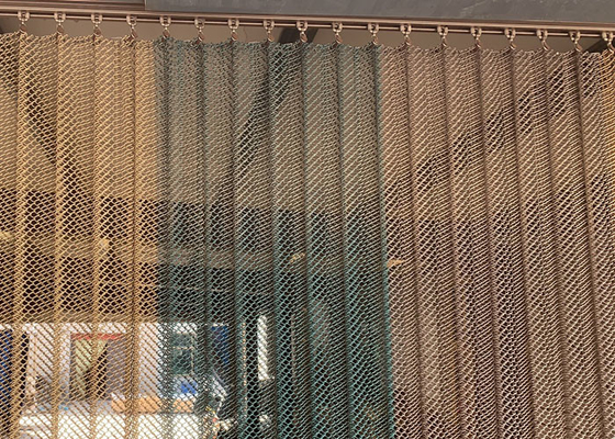 Disesuaikan 1.2MM Wire Chain Link Layar Tirai Di Kafe Restoran