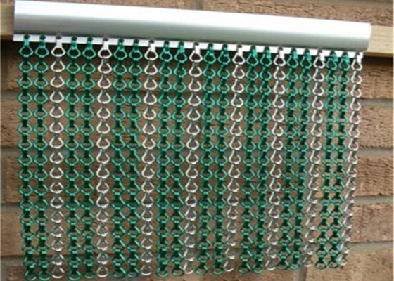 Double Hooks Colorfast Aluminium Chain Fly Curtains Ukuran Disesuaikan