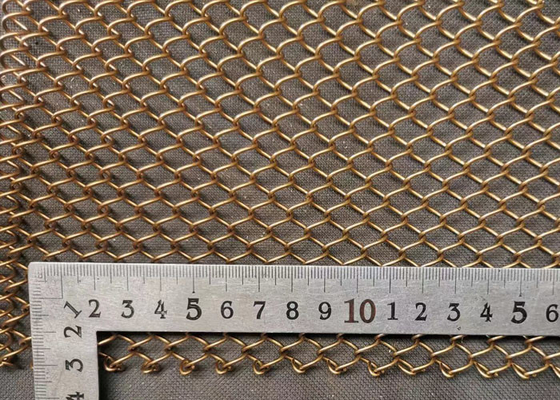 Aluminium Dekoratif 1.2mm Chain Link Screen Coil Untuk Kafe Restoran Dan Outlet Ritel