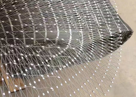 Fleksibel 2mm Stainless Steel Wire Rope Mesh Untuk Balustrade Atau Railing