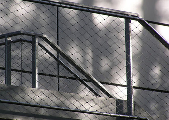 Daya Tahan Tinggi Net Tight Steel Rope Mesh Ukuran Aperture 25mm-300mm