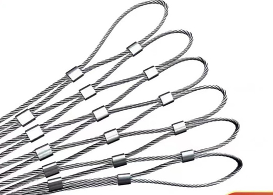 Ferrule Non Rusting 30*30mm Stainless Steel Wire Rope Mesh Untuk Langkan Atau Railing