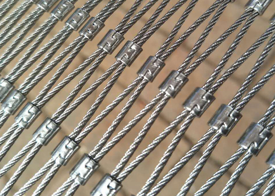 X Cenderung Jaring Kabel Langkan 25x25mm Jaring Tali Baja Tahan Karat Kekuatan Tinggi