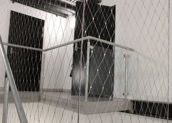 Tinggi Balustrade Stainless Steel Cable Mesh 2.0mm Wire Polished Surface