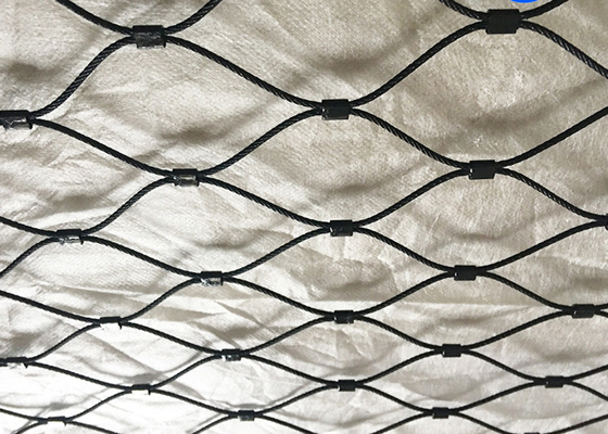 25x25mm Black Oxide Wire Rope Stainless Steel Safety Netting Disesuaikan 2.0 mm