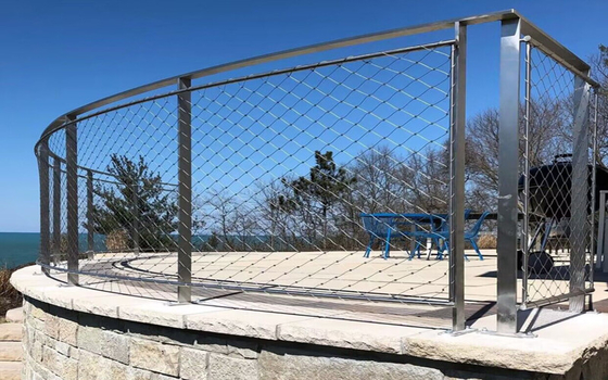 Balkon Tangga Keamanan Baja Wire Net Anti Korosif 316 Rustless