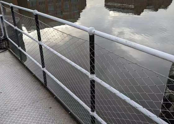 316 Baja tahan karat Tali Balustrade Kabel Mesh Fleksibel Non rusting