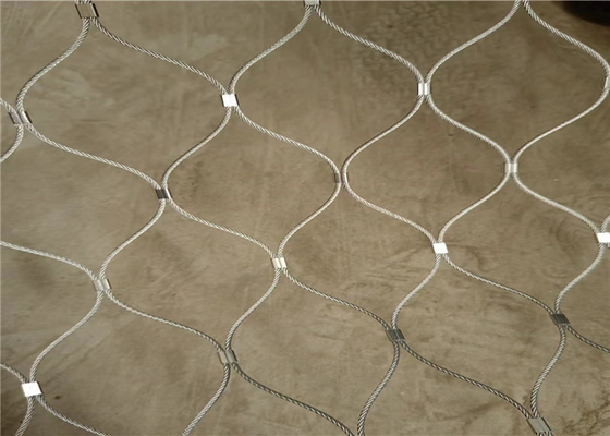 SS316 Diamond Flexible Inox Cable Mesh Kebun Binatang Pagar Aviary Anti Korosi