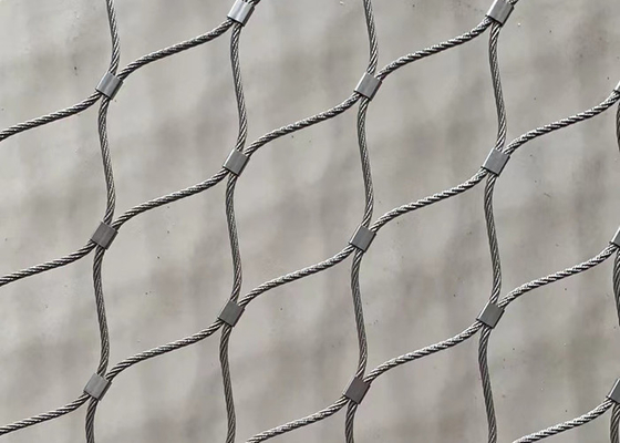 Kabel stainless steel tahan lama Kebun Binatang Wire Mesh Enclosures Untuk Singa