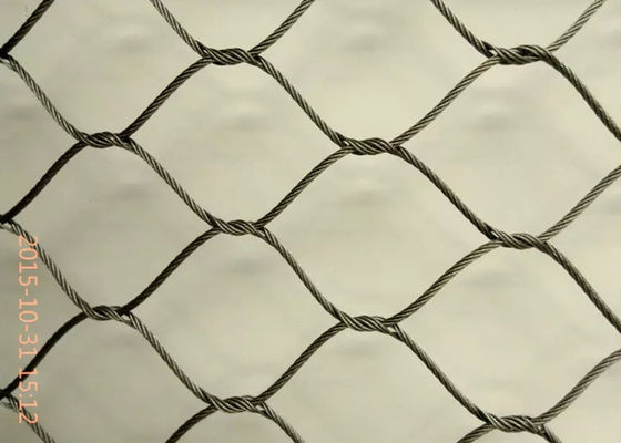 Rhombus Shape Fleksibel Mesh Notting Inter Woven AISI316 Material 7x7 / 7x19 Ukuran