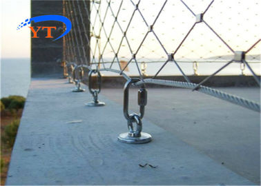 Fleksibel Stainless Steel Ferrule Rope Mesh Arsitektur Rhombus Webnet