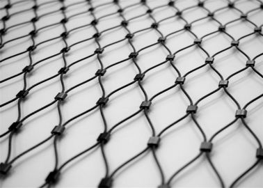 Arsitektur Logam Wire Rope Mesh, Crimped Stainless Steel Cable Notting