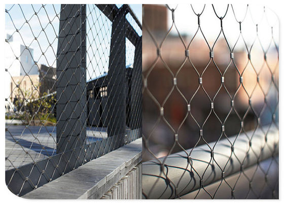 Jenis Dekorasi Wire Rope Mesh Railing Fence Stainless Steel digantikan