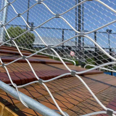 316 Fleksibel Ferruled Stainless Steel Wire Rope Mesh Untuk Zoo Cage Mesh