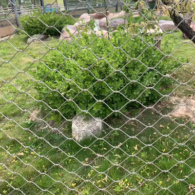 SUS 304 316 Kain tenun / Buckle Ferrule Stainless Steel Wire Rope Mesh Untuk Aviary Protect