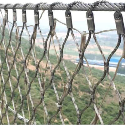 Diamond Stainless Steel Cable Mesh untuk Jembatan Keamanan Perlindungan Anti-Jatuh Net