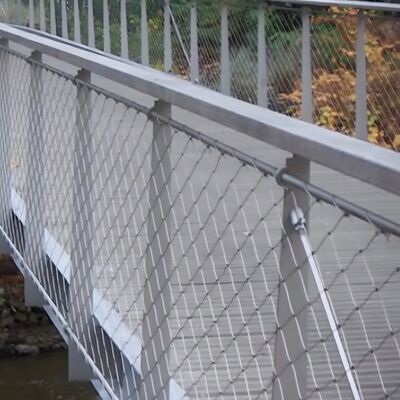 Diamond Stainless Steel Kabel Ferrule Woven Wire Rope Mesh untuk Keamanan Jembatan