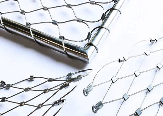 Pegangan Fleksibel Jaring Tali Stainless Steel Pegangan Untuk Tangga Jembatan