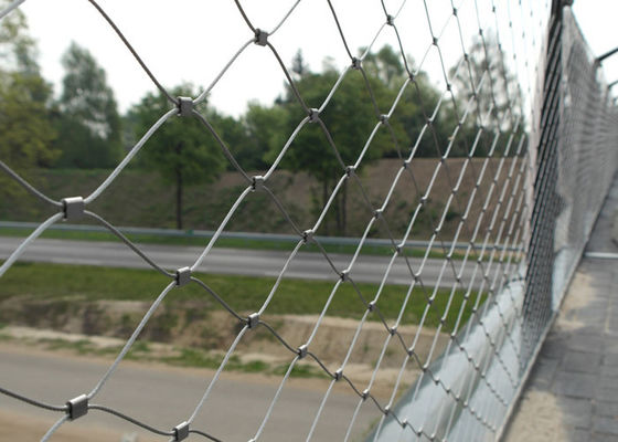 Pagar Jembatan Dan Balustrade Stainless Steel Ferrule Rope Mesh 60x60mm