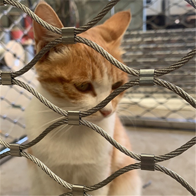 Fleksibel Knotted 7 X 19 Zoo Wire Mesh Anggar Animal Enclosure