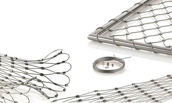 CE Sus 316 Wire Rope Mesh X Cenderung Stainless Steel Fleksibel