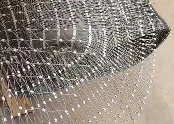4mm Disesuaikan Stainless Steel Wire Rope Woven Mesh Tidak Berkarat